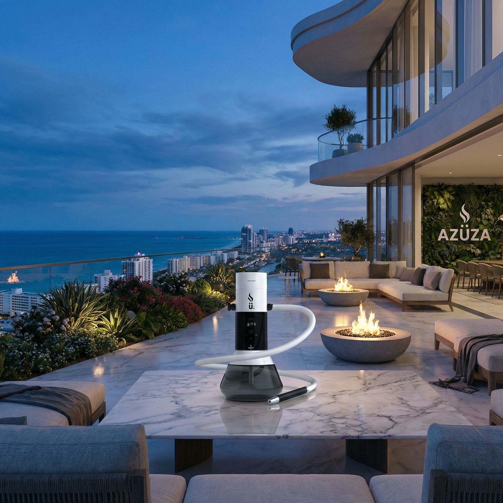 AZUZA hospitality service ritual for a premium hookah lounge hospitality experience